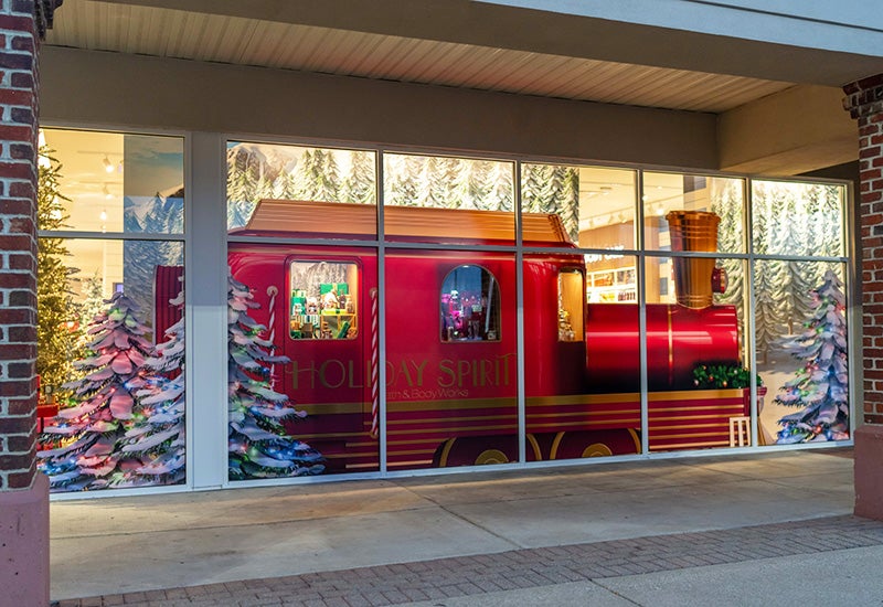 Bath & Body Works train display